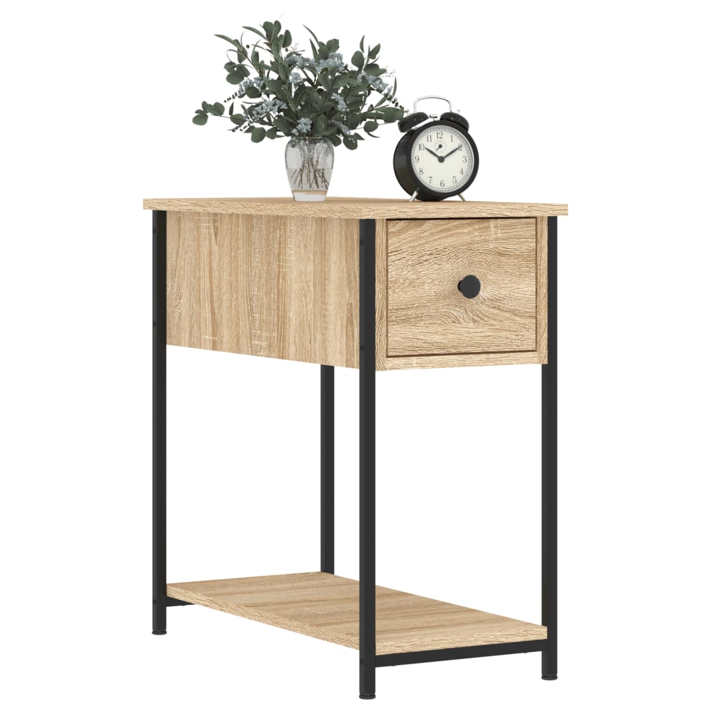 Mesita De Noche Madera De Ingeniería Roble Sonoma 30x60x60 Cm_1