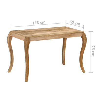 Mesa De Comedor De Madera Maciza De Mango 118x60x76 Cm_4
