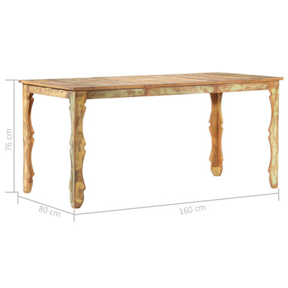 Mesa De Comedor De Madera Maciza Reciclada 160x80x76 Cm_2