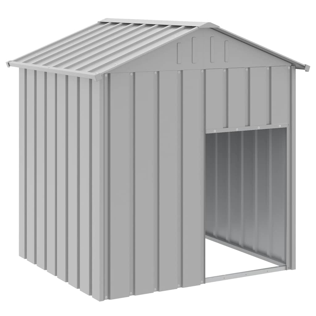 Caseta Perros Tejado Acero Galvanizado Gris Claro 117x103x123cm_0