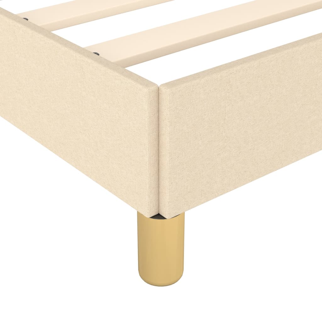 Estructura De Cama Con Cabecero De Tela Color Crema 140x200 Cm / Vetonek_1