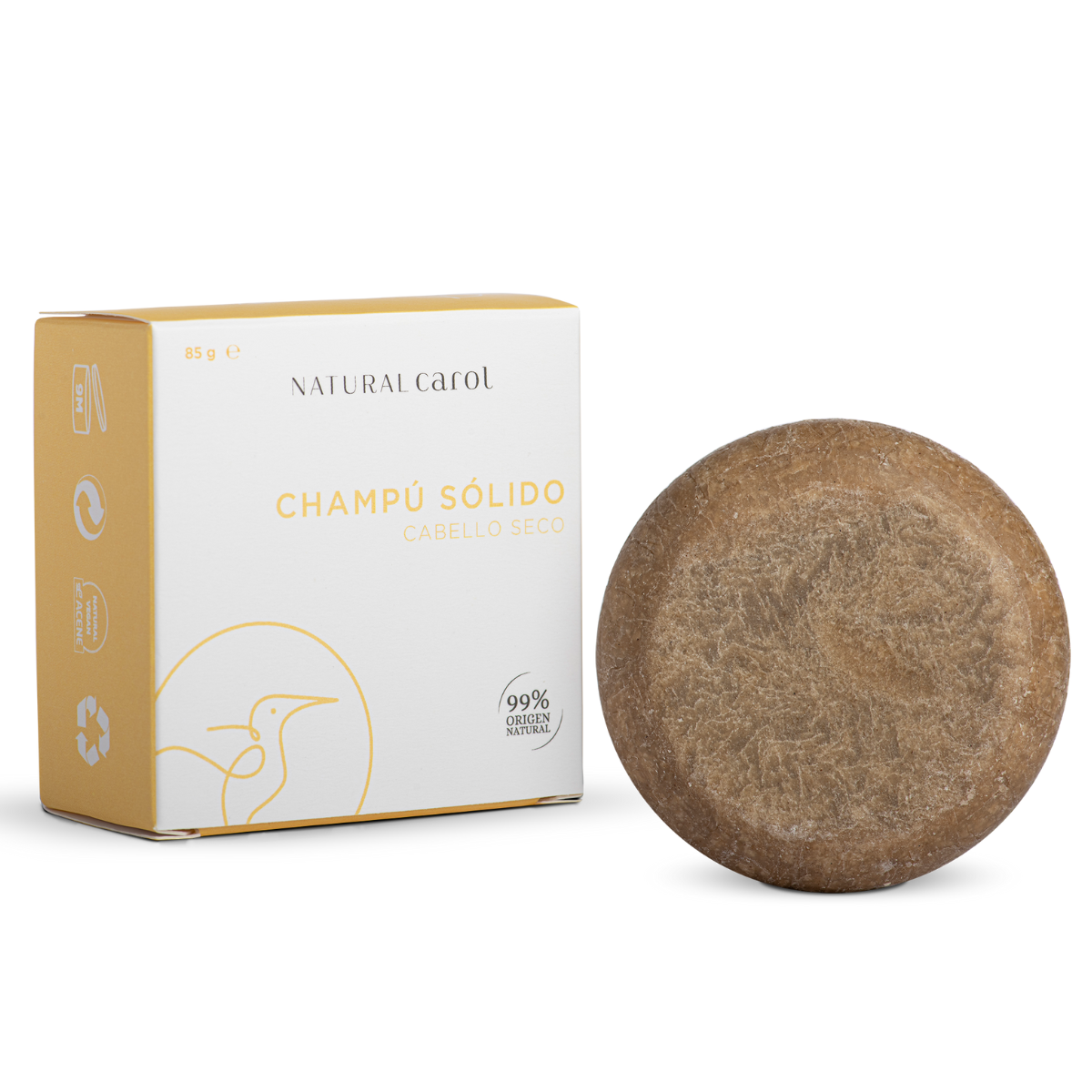 Champô sólido para cabelos secos Natural Carol 85 g