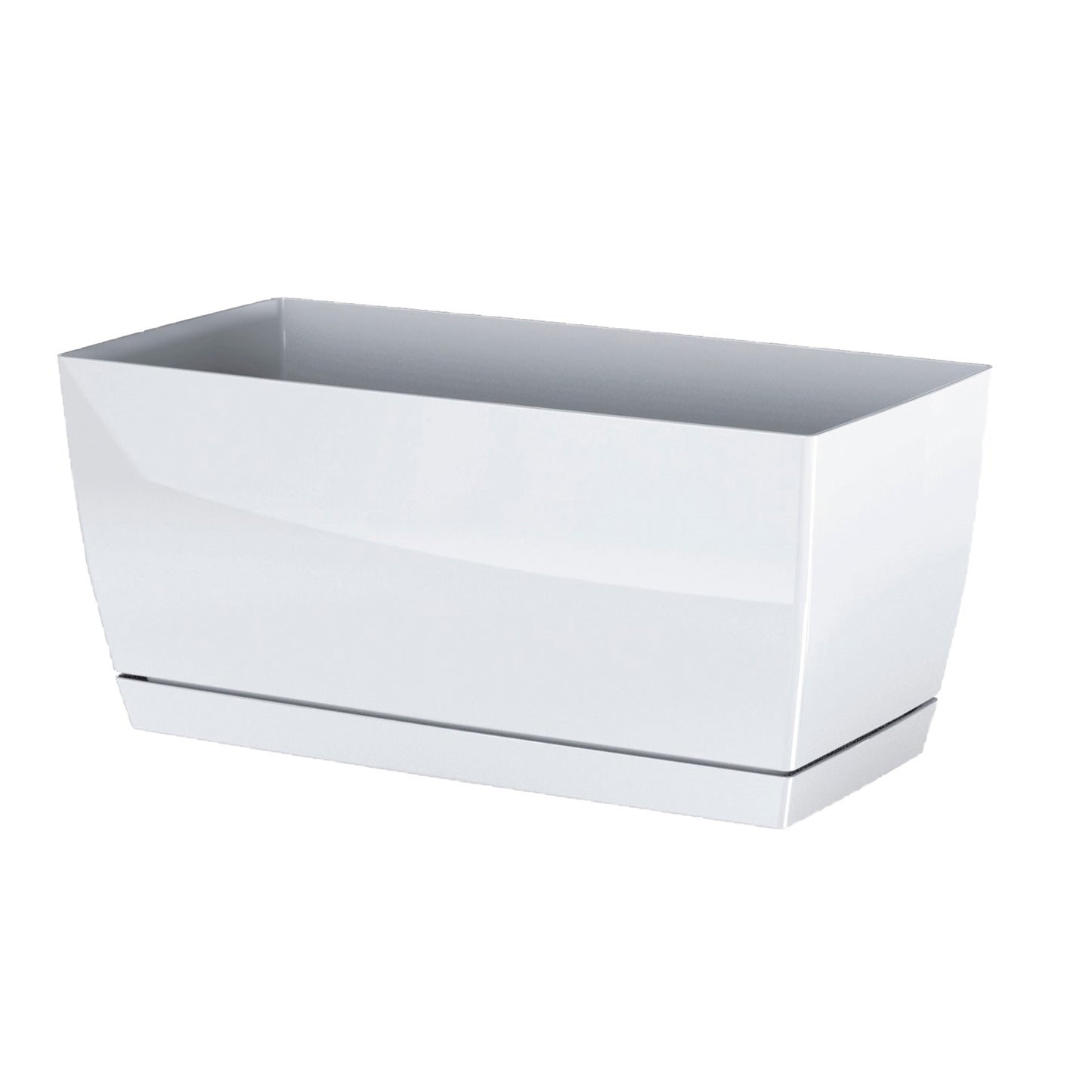 3x Jardinera De Plastico Coubi Case P En Color Blanco 24 (largo) X 12 (ancho) X 11 (altura) Cm