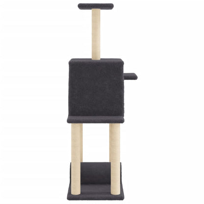 Rascador Para Gatos Con Postes De Sisal Gris Oscuro 122 Cm_4