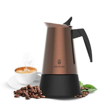 Cecotec Cafetera Italiana Piccolina 400 Bronze. 200ml, 4 Tazas De Café, Acero Inoxidable, Apta Todas Superficies, Filtro_0