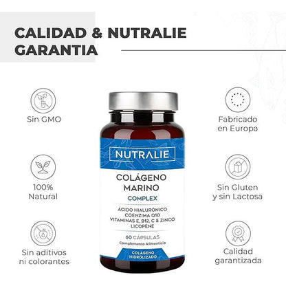 Nutralie Marine Collagen Complex Ácido Hialurónico Pele 60 Cápsulas