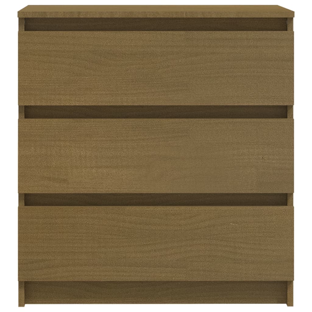 Mesita De Noche Madera Maciza De Mango Marrón Miel 60x36x64 Cm_2