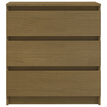Mesita De Noche Madera Maciza De Mango Marrón Miel 60x36x64 Cm_2