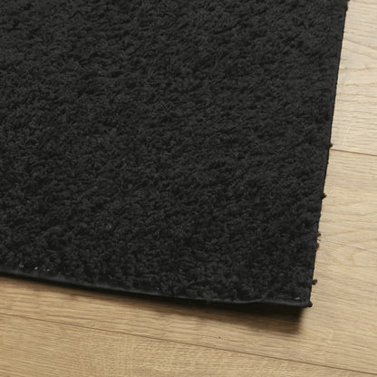 Vidaxl Alfombra Peluda De Pelo Largo Moderna Pamplona Negra 200x200 Cm_3