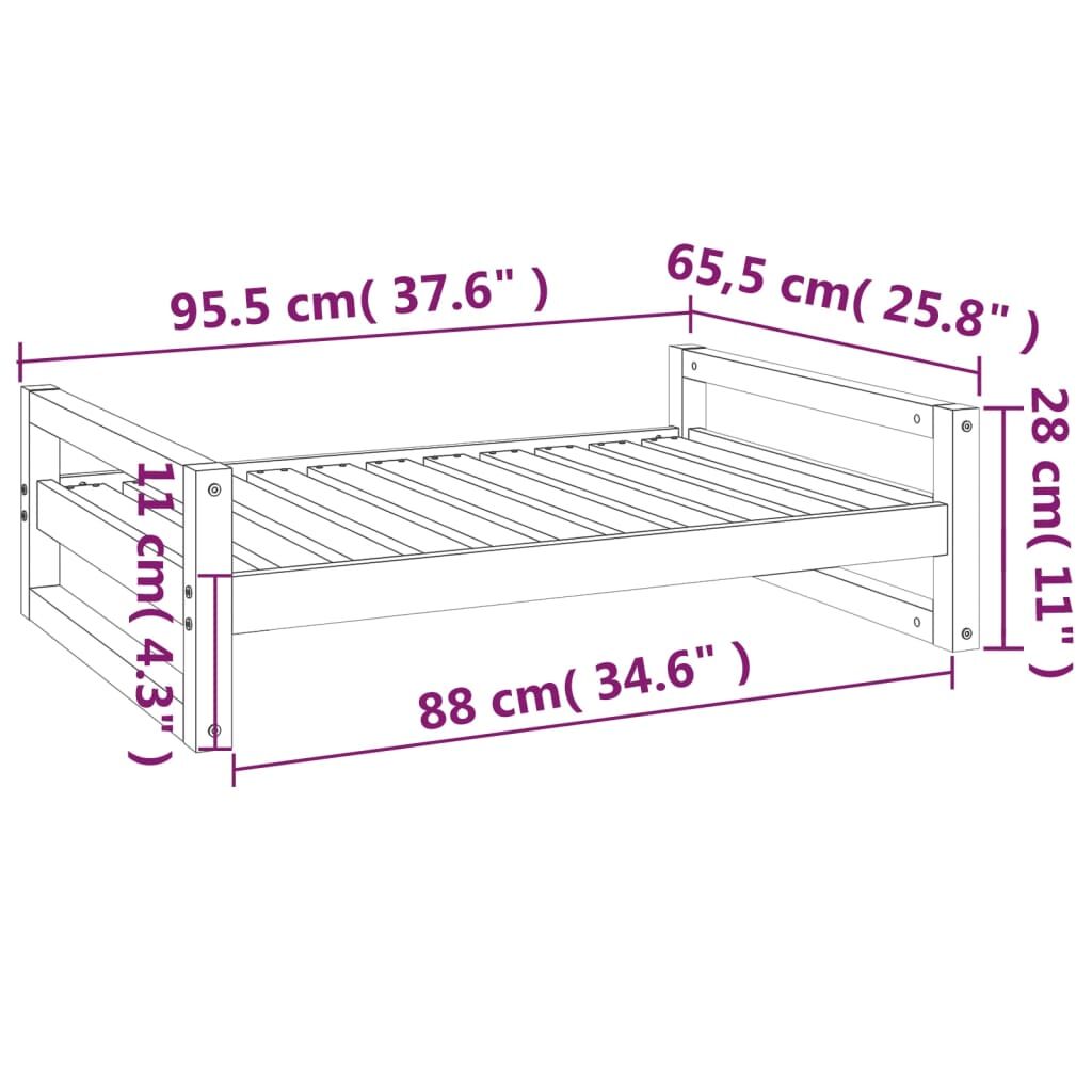 Vidaxl Cama Para Perros Madera Maciza De Pino Blanco 95,5x65,5x28 Cm_2