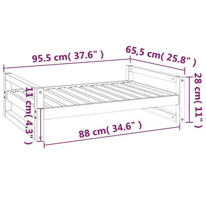 Vidaxl Cama Para Perros Madera Maciza De Pino Blanco 95,5x65,5x28 Cm_2