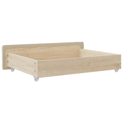 Cajones De Cama 2 Uds Madera De Ingeniería Y Tela Color Crema / Vetonek_2