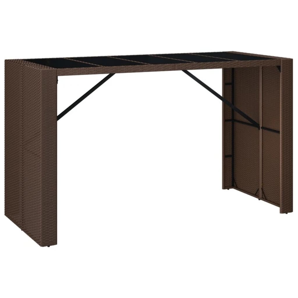Vidaxl Mesa Y Taburetes Altos Jardín 9 Piezas Ratán Sintético Marrón_4
