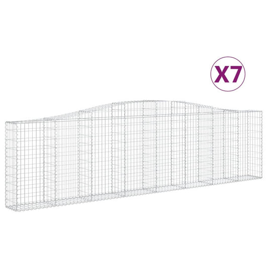 Cestas De Gaviones 7 Uds Forma De Arco Hierro 400x30x100/120 Cm_0