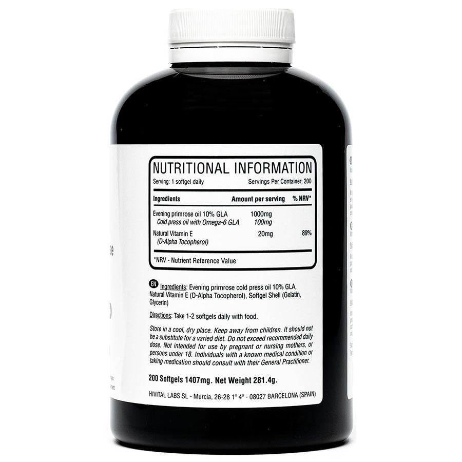 Óleo de Onagra 1000 mg Hivital 200 pérolas