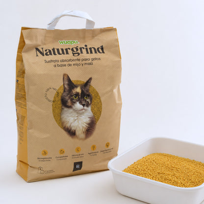 Sustrato Absorbente Wuapu Naturgrind Biodegradable Y Compostable Para Gato 6 Uds 6l_0