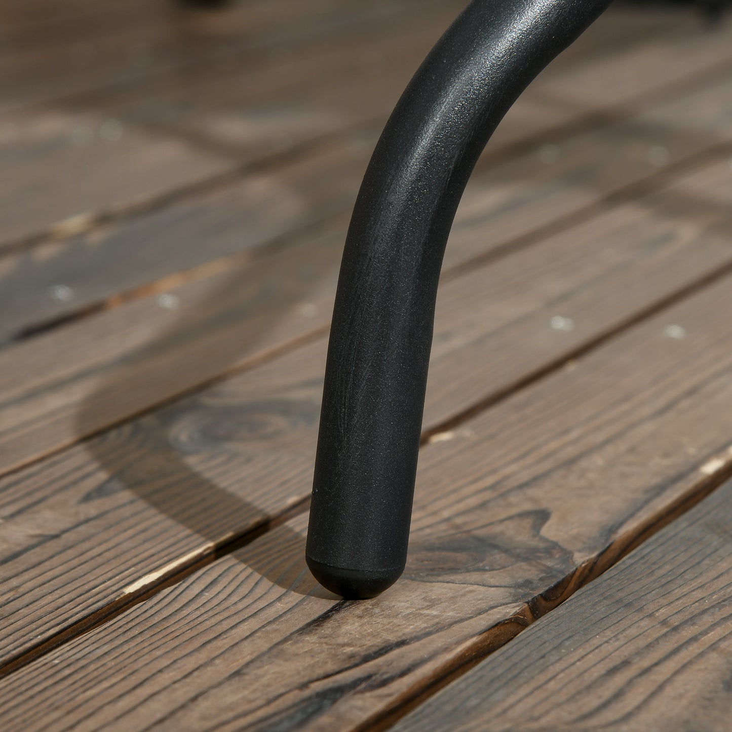 Outsunny Mesa De Jardín Cuadrada Con Agujero Para Sombrilla 76x76x72 Cm Negro_4