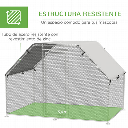 Pawhut Gallinero De Exterior 280x193,5x195 Cm Estructura De Metal Galvanizado_5