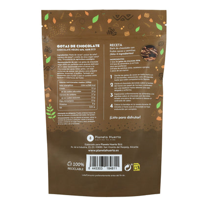 Pepitas de Chocolate 85% cacau ECO Planeta Huerto 200 g