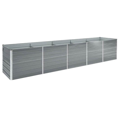Arriate De Jardín De Acero Galvanizado Gris 400x80x77 Cm_1