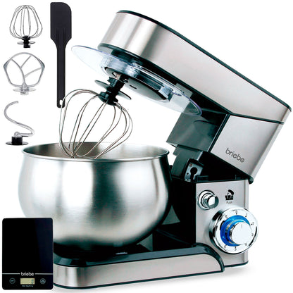 Briebe Batidora Amasadora Repostería Profesional + Báscula, Robot Cocina 5 Litros, Movimiento Orbital, Km1114b,1800w_0