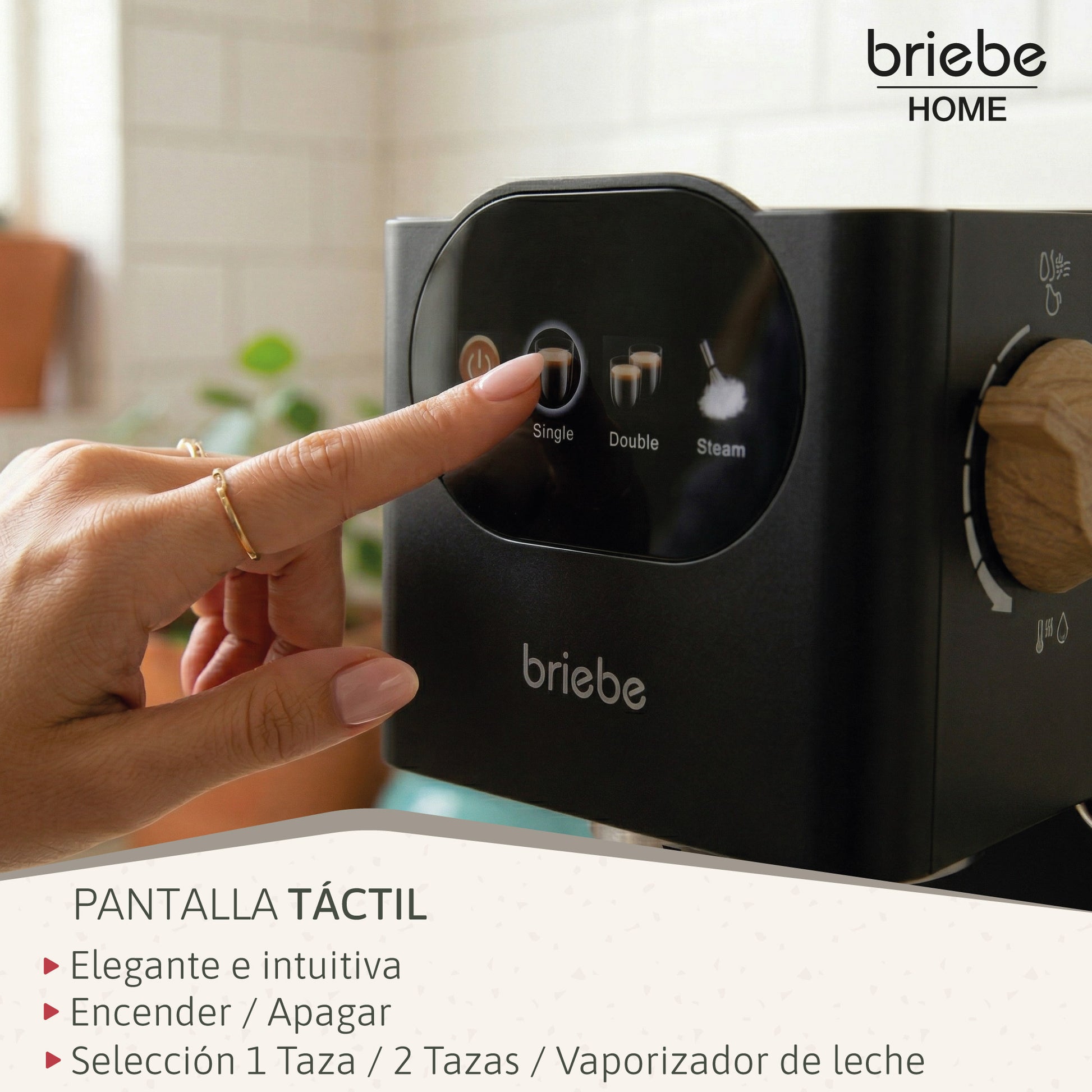 Briebe Nordic Cafetera Espresso 20 Bares Compatible Cápsulas Nespresso Y Café Molido Espumador Leche, Ec1180blk,negro_5
