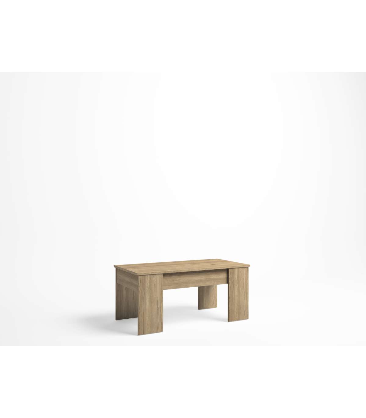 Mesa De Centro Elevable Natur Acabado Natural, 100cm(ancho) 50cm(fondo) 45cm(alto_0