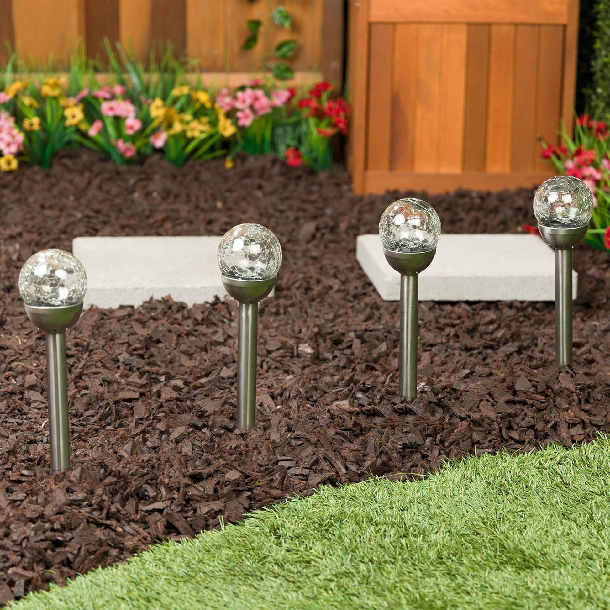 Well Home Juego De 5 Luces Solares En Acero Inoxidable Ø6cm_2