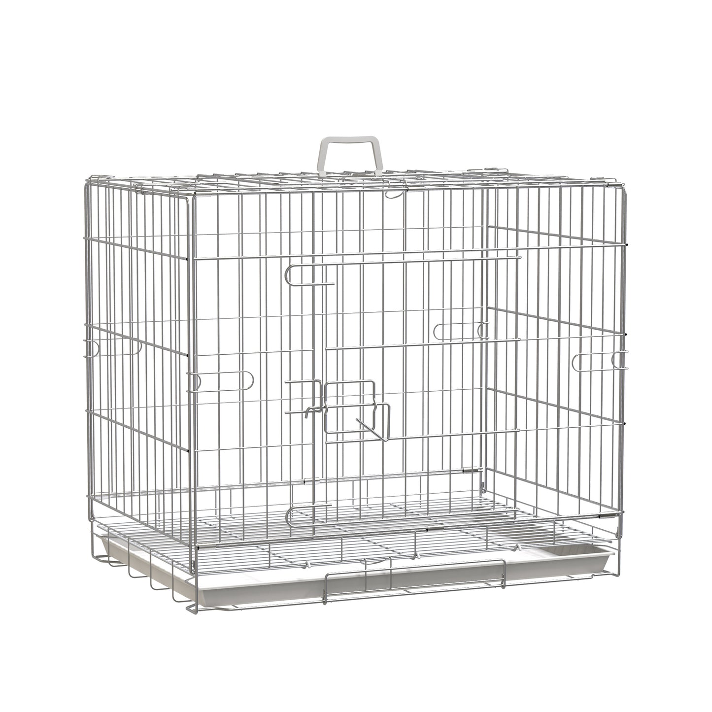 Pawhut Jaula Plegable Para Perros Con Bandeja Extraíble Y Puerta 61x43x50 Cm_0