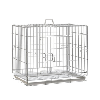 Pawhut Jaula Plegable Para Perros Con Bandeja Extraíble Y Puerta 61x43x50 Cm_0