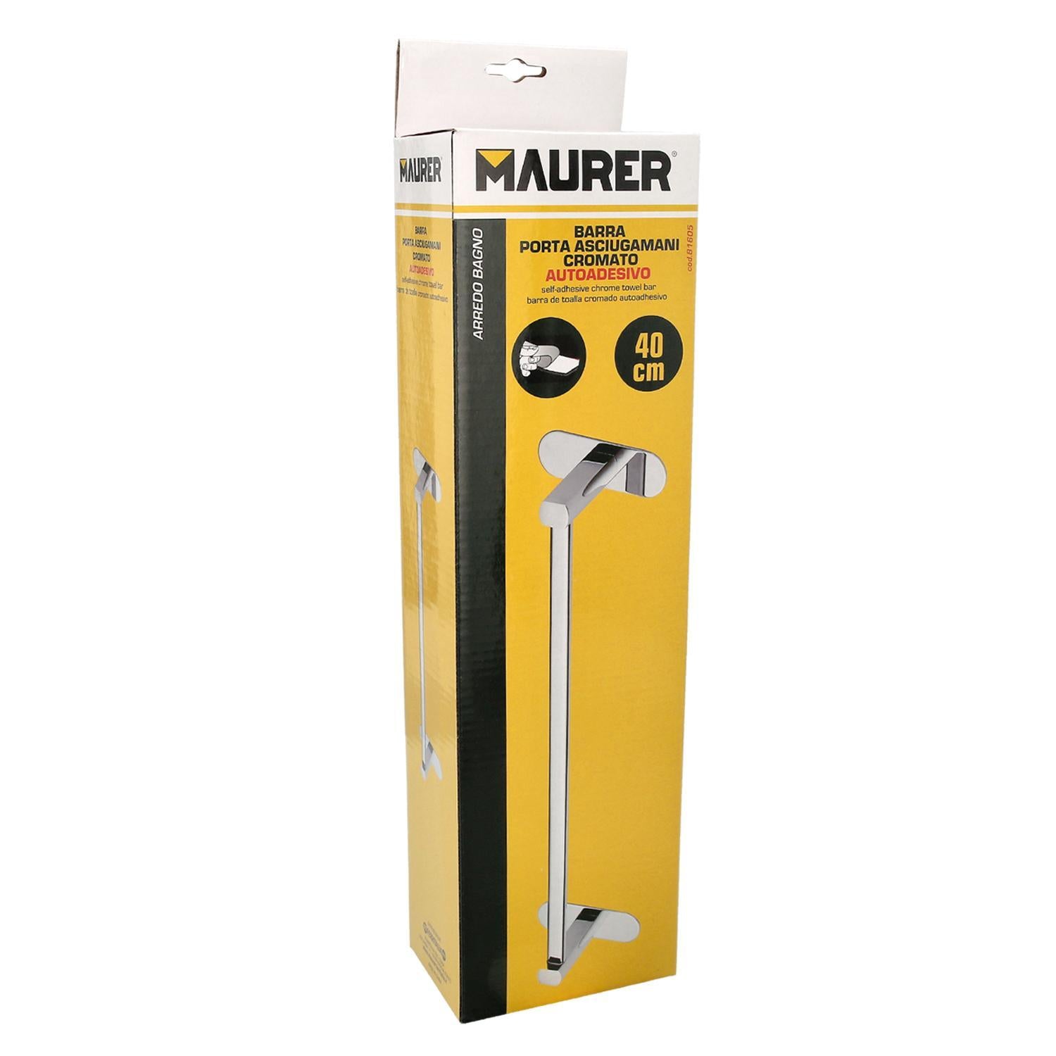 Toallero Barra 40 Cm. Color Inox Con Efecto Espejo, Autoadhesivo Resistente, Porta Toallas, Toallero Adhesivo Pared/mueble_3
