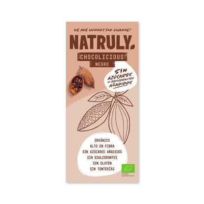 Tablete de chocolate negro Chocolicious BIO Natruly 85 g