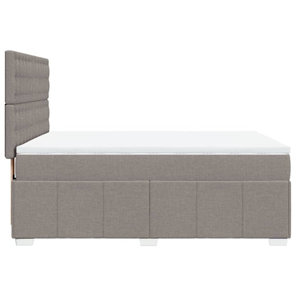 Cama Box Spring Con Colchón Tela Gris Taupe 160x200 Cm / Vetonek_2