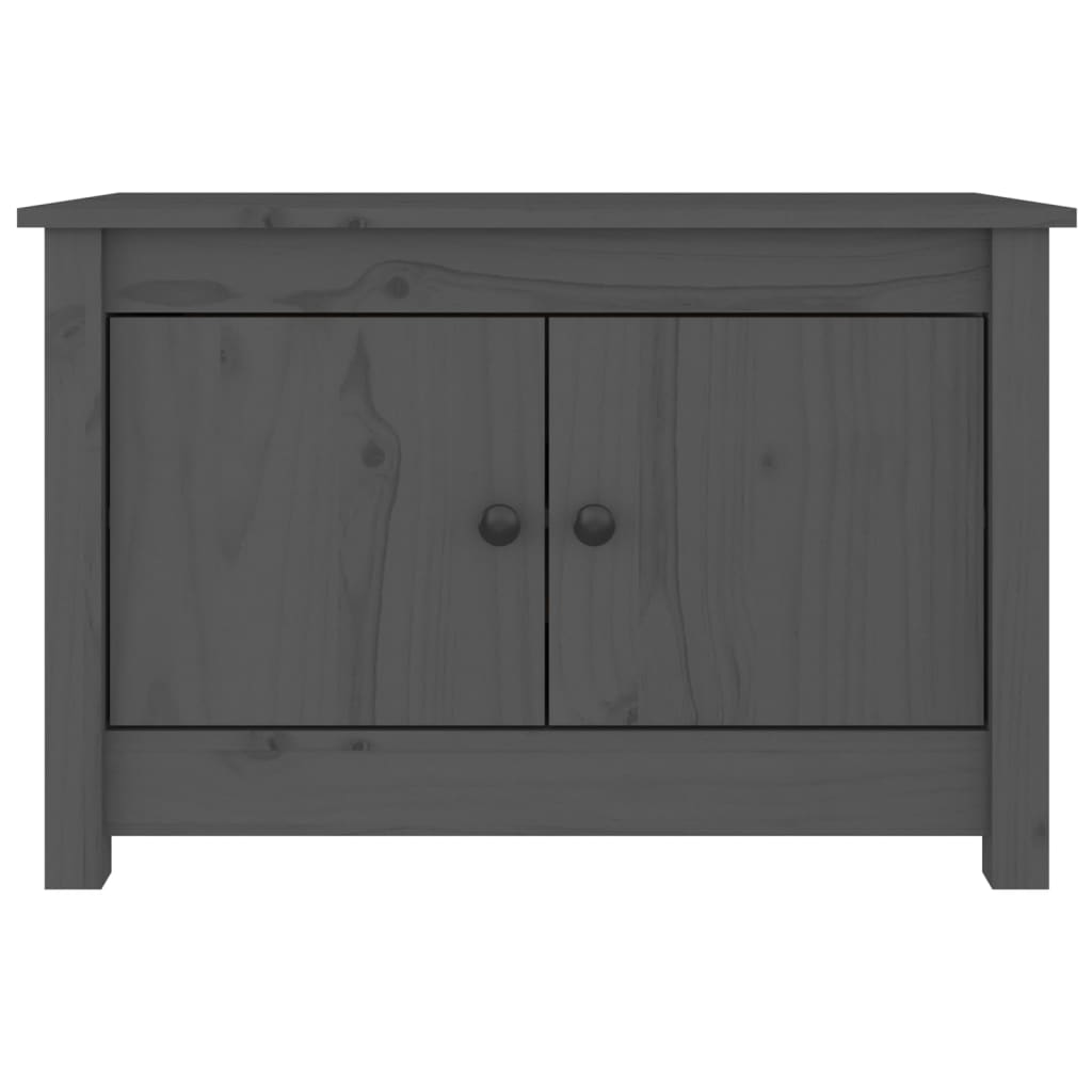 Armario Zapatero De Madera Maciza De Pino Gris 70x38x45,5 Cm / Vetonek_2