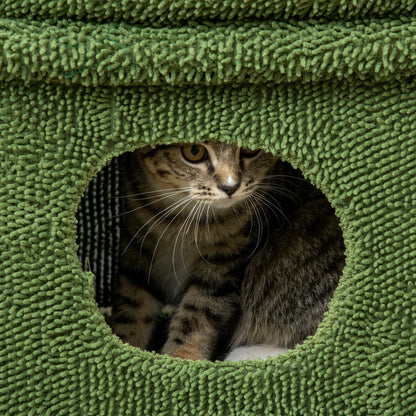 Pawhut Árbol Rascador De Cactus Para Gatos Altura Con Cama Caseta Poste Bola_4