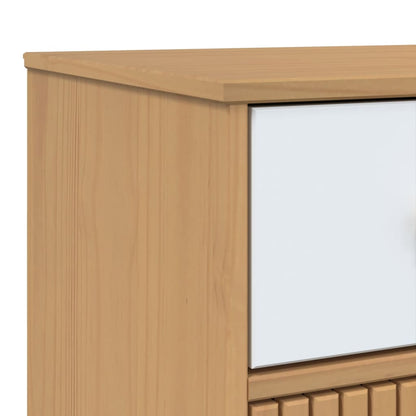 Aparador Olden Madera Maciza Pino Blanco Y Marrón 114x43x73,5cm / Vetonek_3