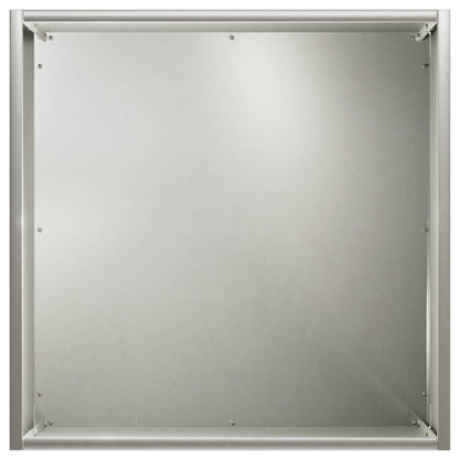 Macetero De Jardín Plateado 45 X 45 X 45 Cm Acero Inoxidable_3