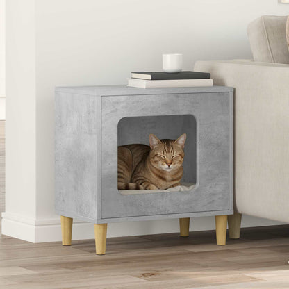Casa Para Gatos Concreto 51 X 30 X 52 Cm Madera De Ingeniería_1