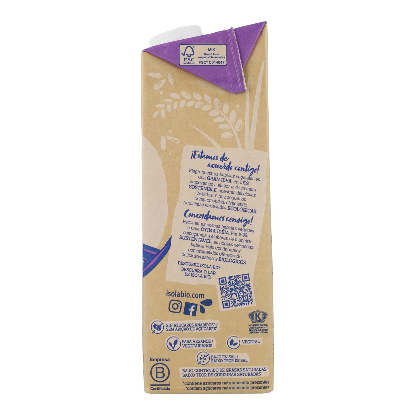 Pack de 6 Bebidas Isola Bio Arroz Integral BIO 1 L