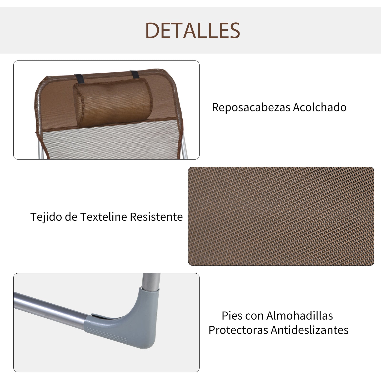 Outsunny Tumbona Plegable Y Reclinable Con Reposacabezas Y Respaldo Ajustable_5