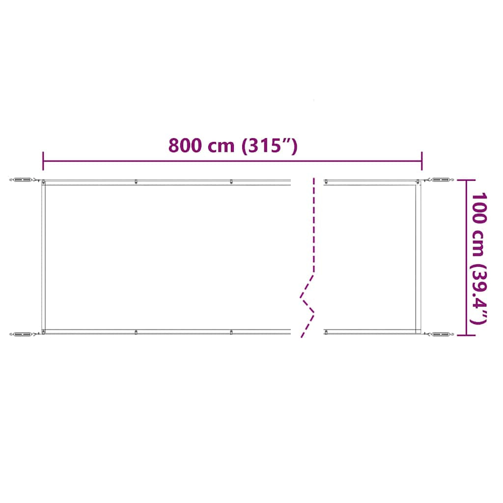 Vidaxl Toldo Vertical Blanco 100x800 Cm Tela Oxford_2
