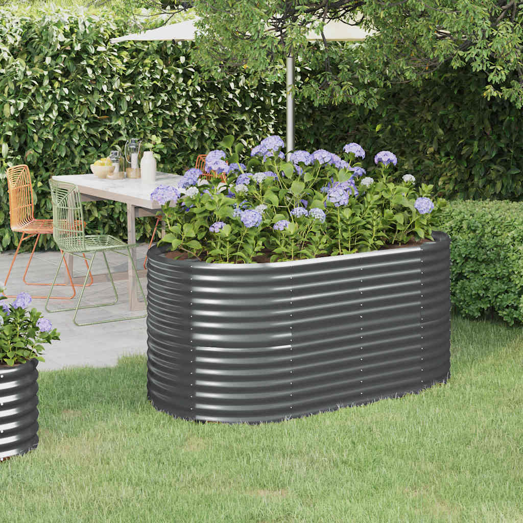 Jardinera Arriate Acero Galvanizado Antracita 152x80x68 Cm_1