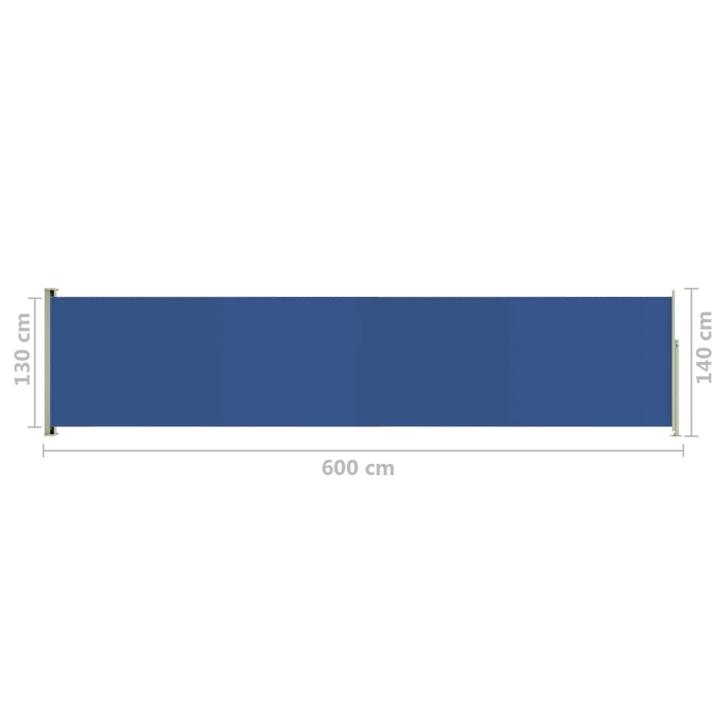 Vidaxl Toldo Lateral Retráctil Para Patio Azul 140x600 Cm_2