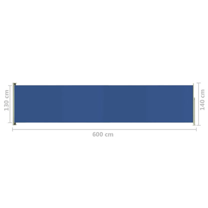 Vidaxl Toldo Lateral Retráctil Para Patio Azul 140x600 Cm_2
