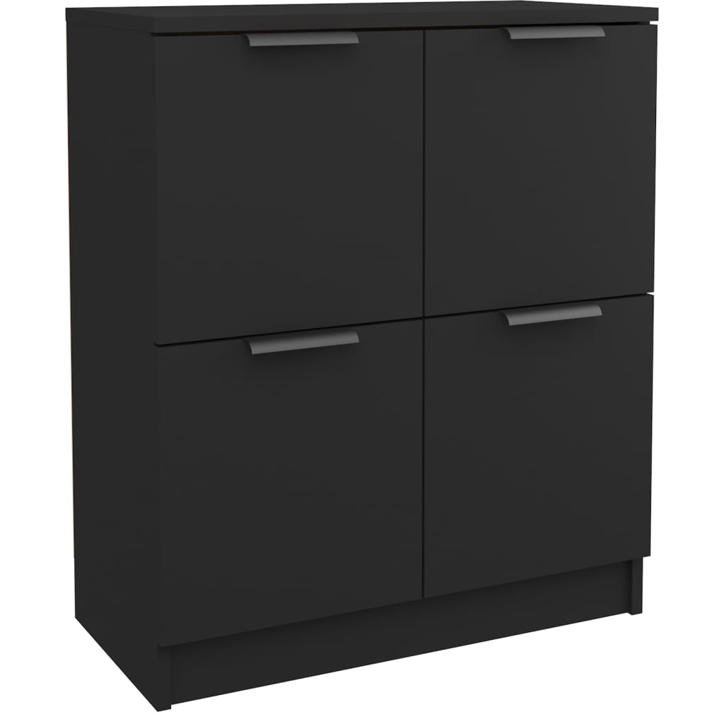 Aparador De Madera Contrachapada Negro 60x30x70 Cm / Vetonek_1