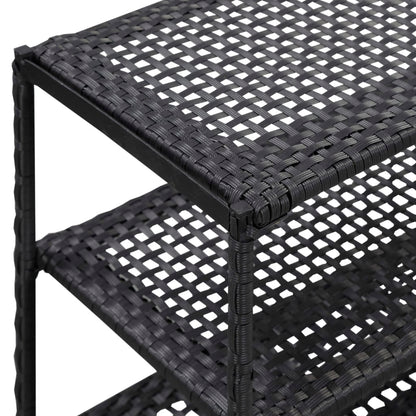 Vidaxl Estantería Para Zapatos De Ratán Sintético Negro 50x30x120 Cm_3