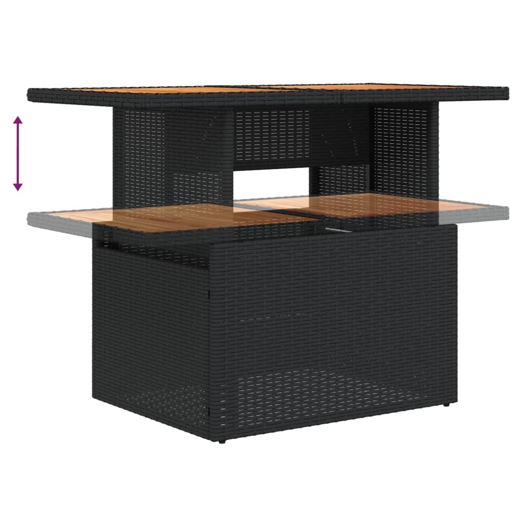 Set De Muebles De Jardín 5 Pzas Y Cojines Ratán Sintético Negro / Vetonek_3
