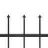 Cerca De Jardim Com Pontas De Lança Em Aço Preto 5.1x1.2 M / Vetonek