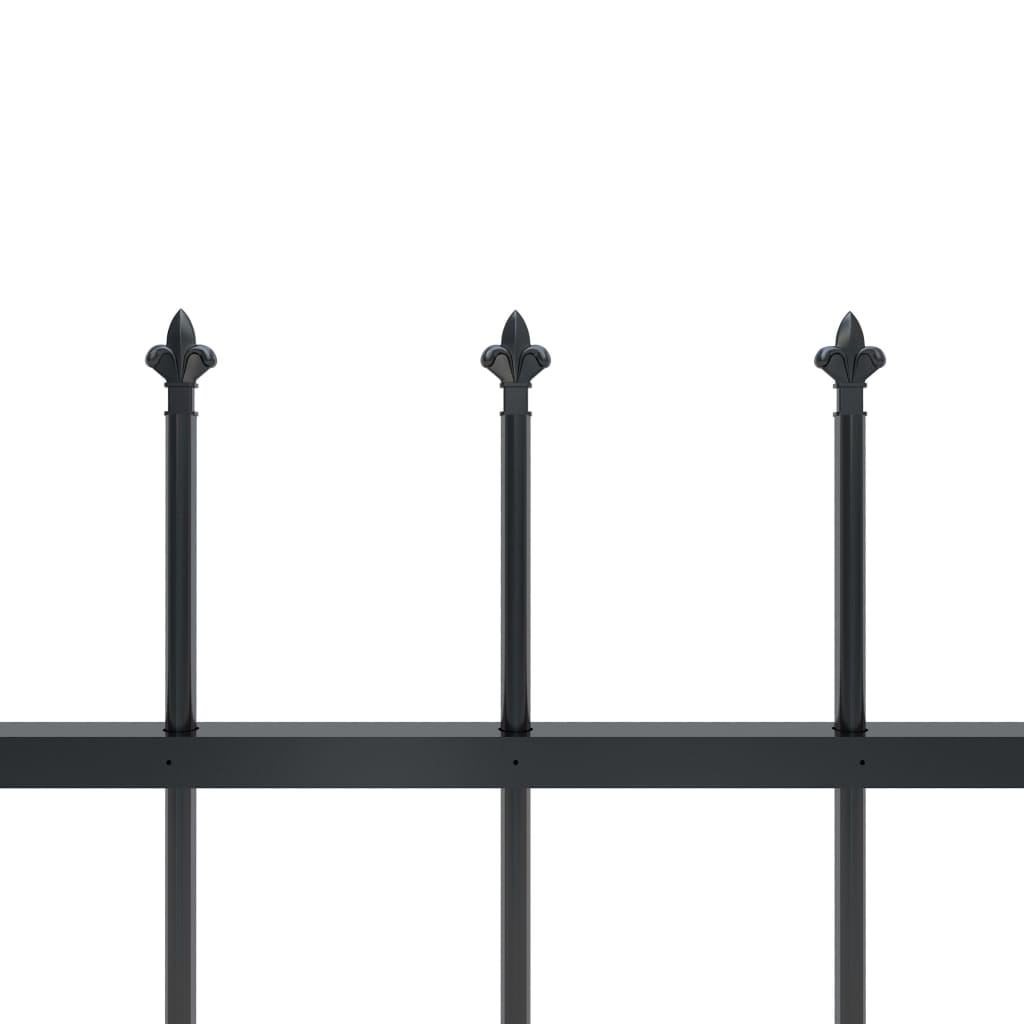 Valla De Jardín Con Puntas De Lanza Acero Negro 11,9x1 M / Vetonek_3