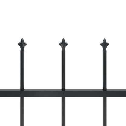 Valla De Jardín Con Puntas De Lanza Acero Negro 11,9x1 M / Vetonek_3